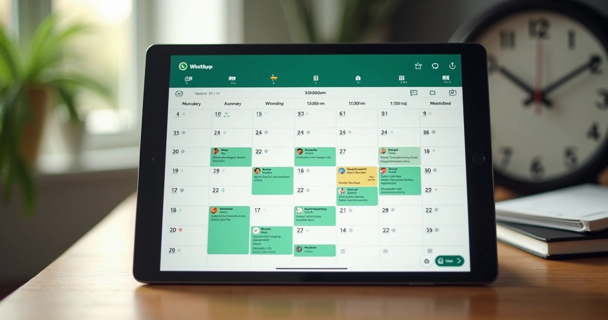 Calendário digital marcando horário comercial para envios de mensagens