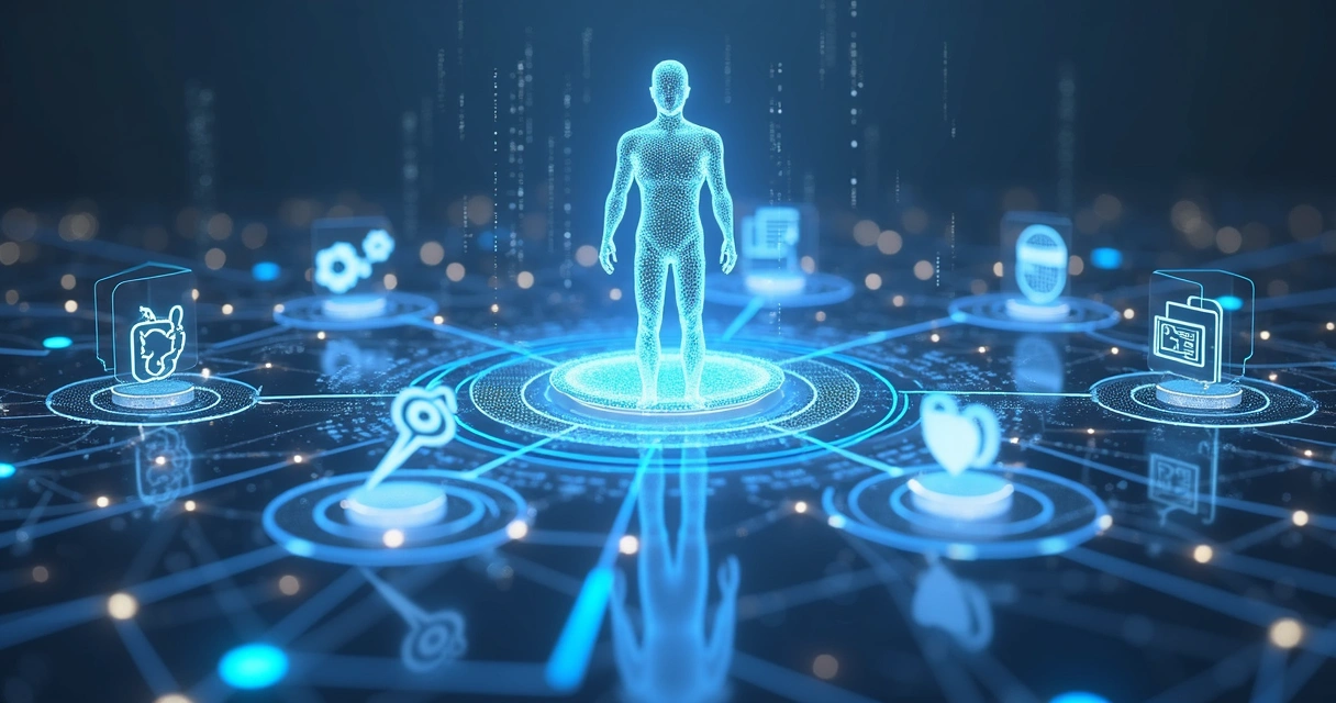 Agentes digitais conectando sistemas para automação de microsaas