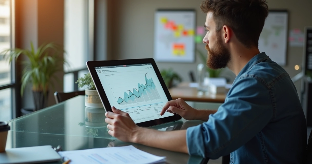 Fundador visualiza crescimento de SaaS em gráficos