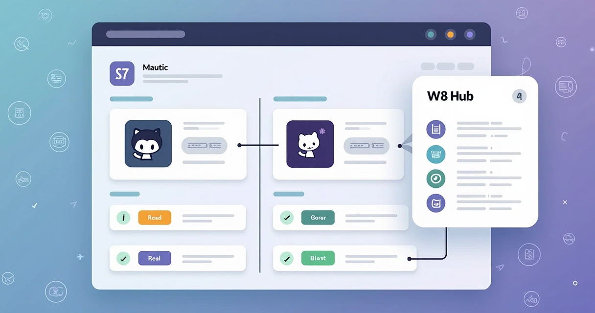 Tela de painel com deploy do Mautic integrado ao GitHub