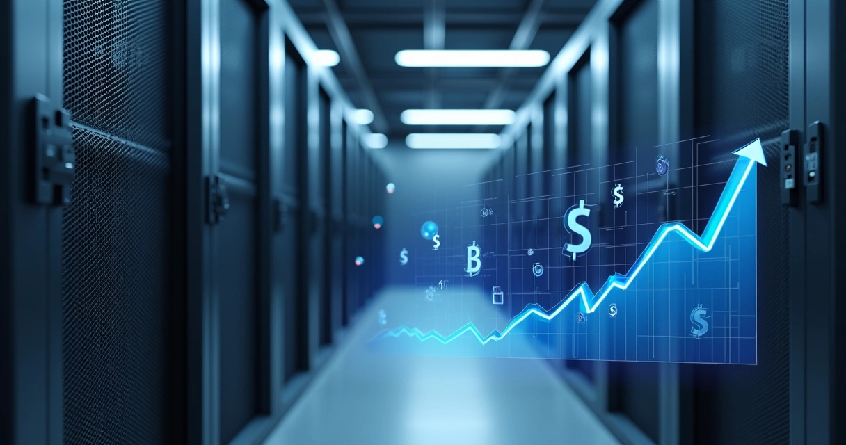 Gráfico mostrando custos invisíveis aumentando em servidores digitais
